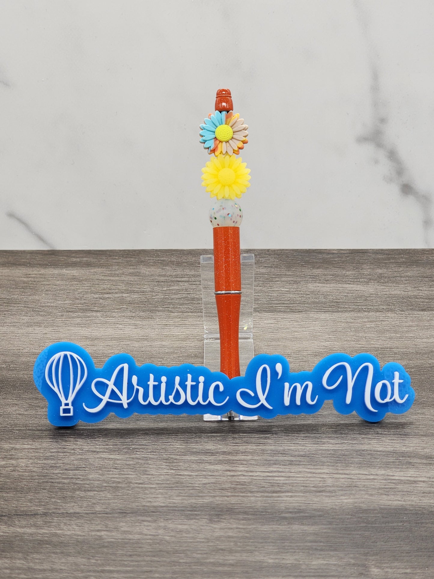 Boho Sunflower Glow Beaded Pen