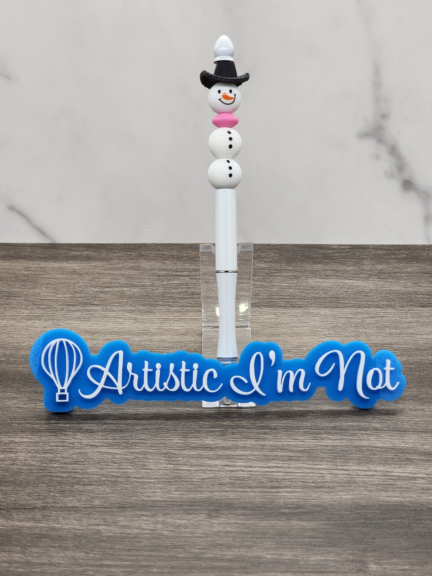 Howdy Snowman Beaded Pencil