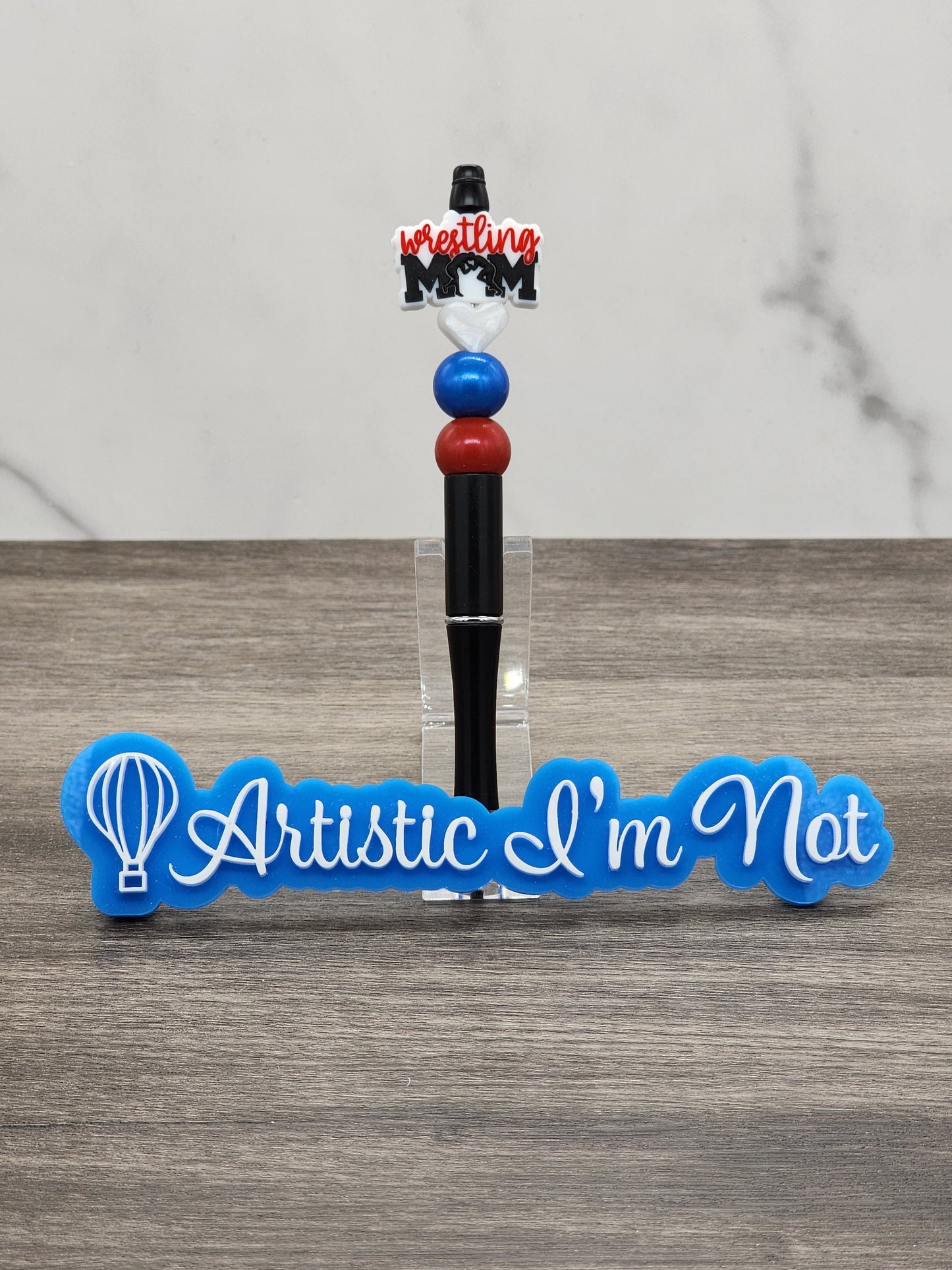 Wrestling Mom Beaded Pen