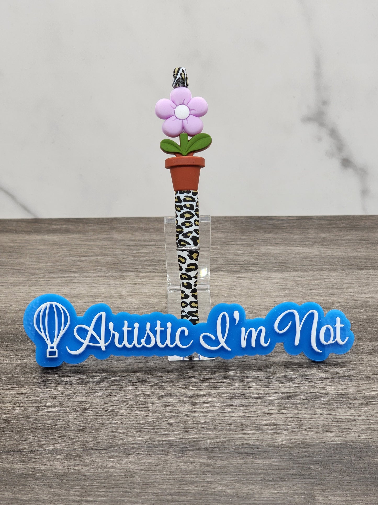 Purple Bloom Beaded Pen