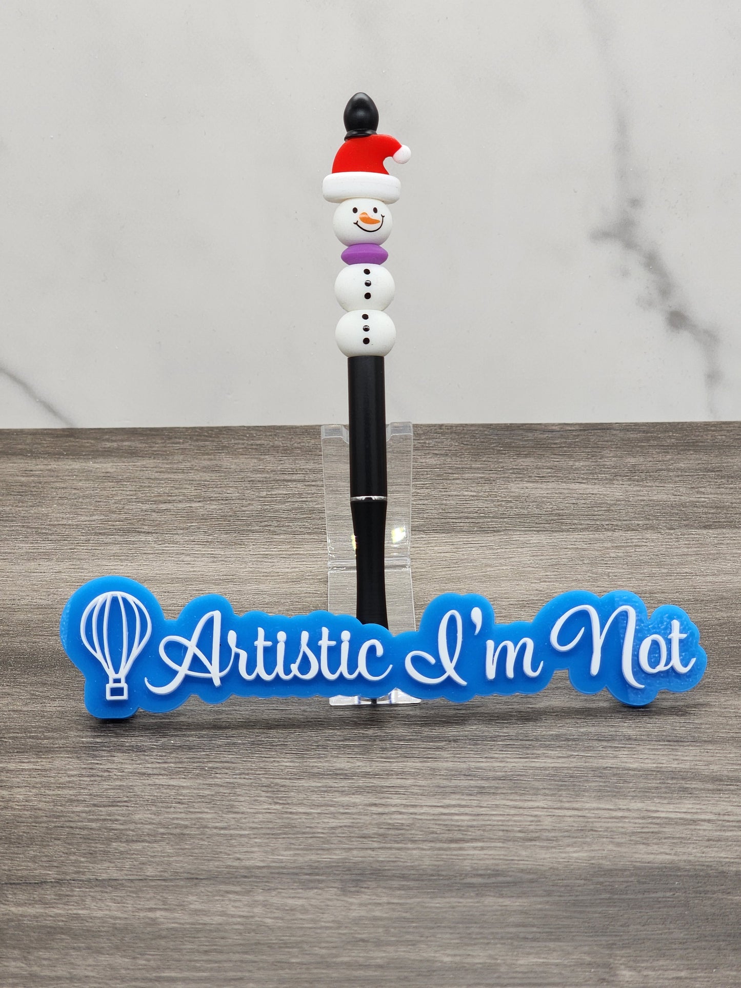 Snowman Santa Beaded Pencil