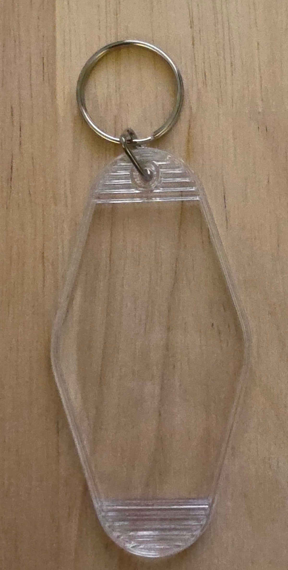 Clear with Silver Motel Keychain Blank