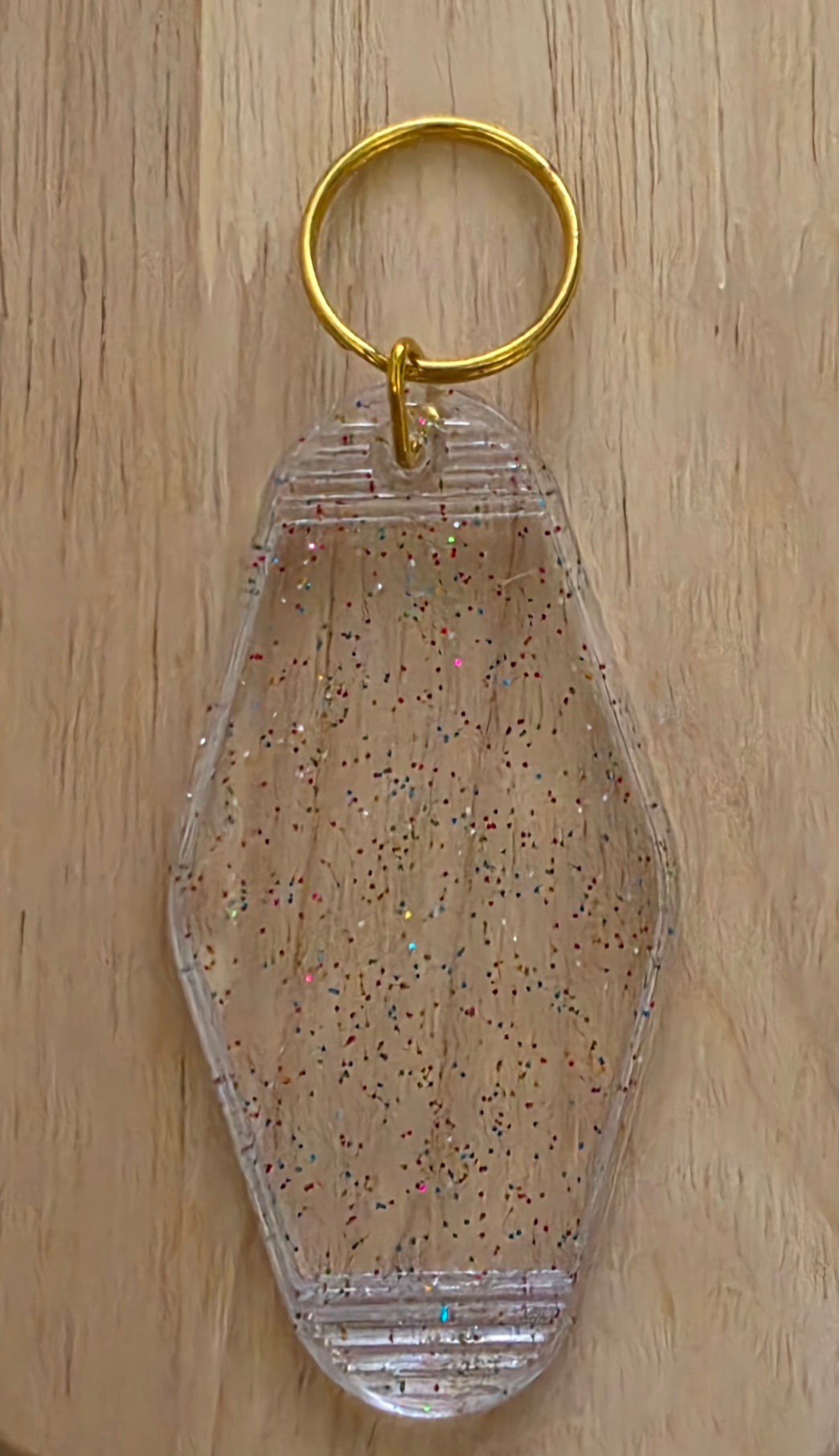Glitter with Gold Motel Keychain Blank