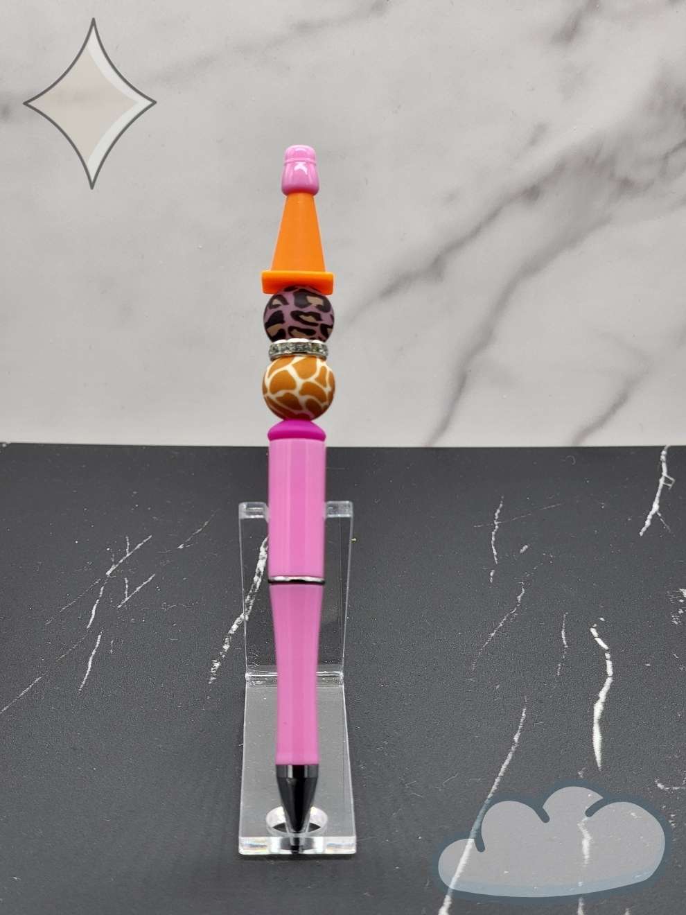 Caution! Wild Animal Safari Beaded Pen