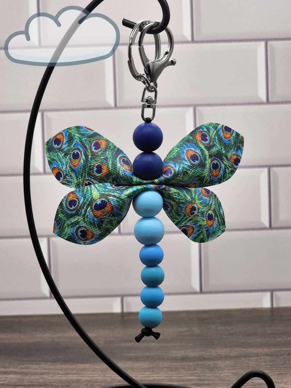 Dragonfly Beaded Keychain