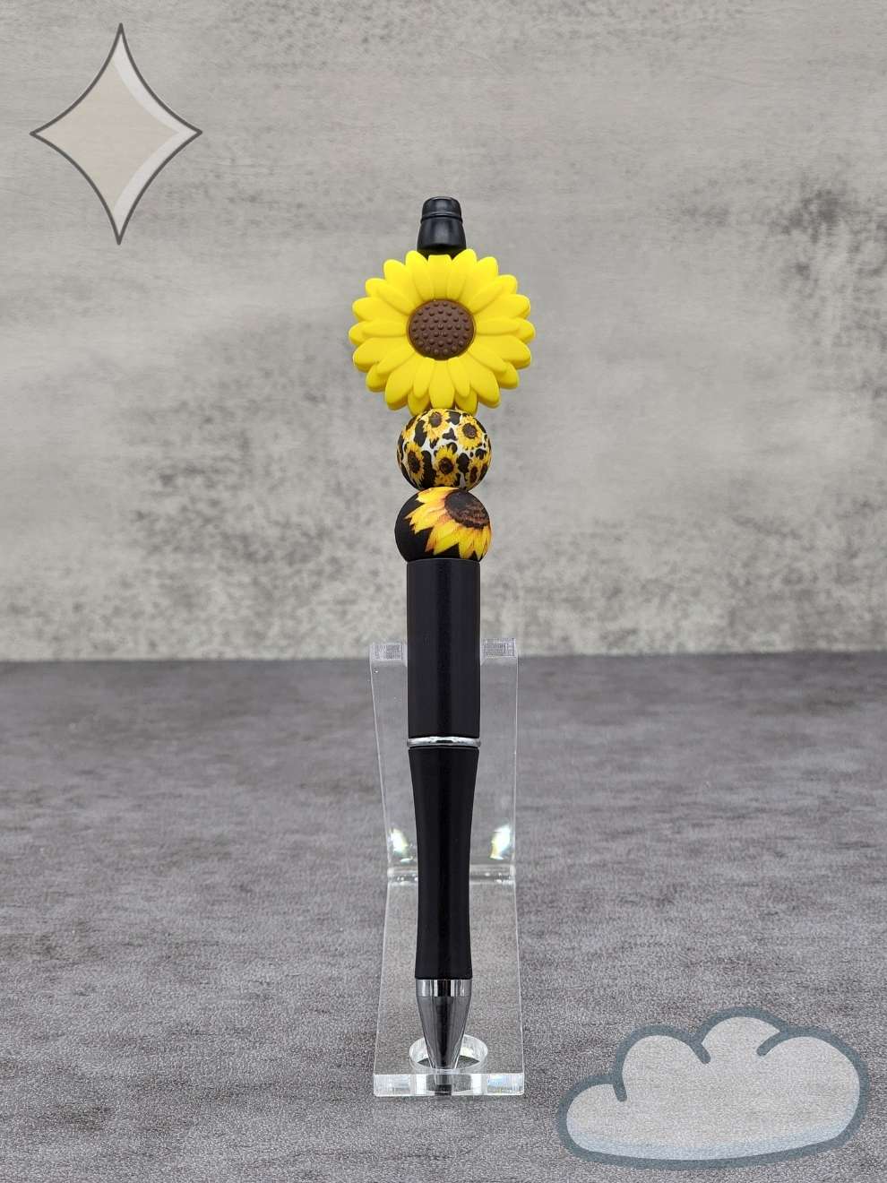 Giant Sunflower Beaded Pen