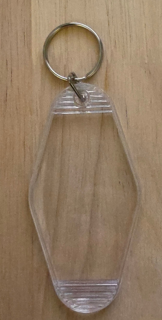 Clear with Silver Motel Keychain Blank
