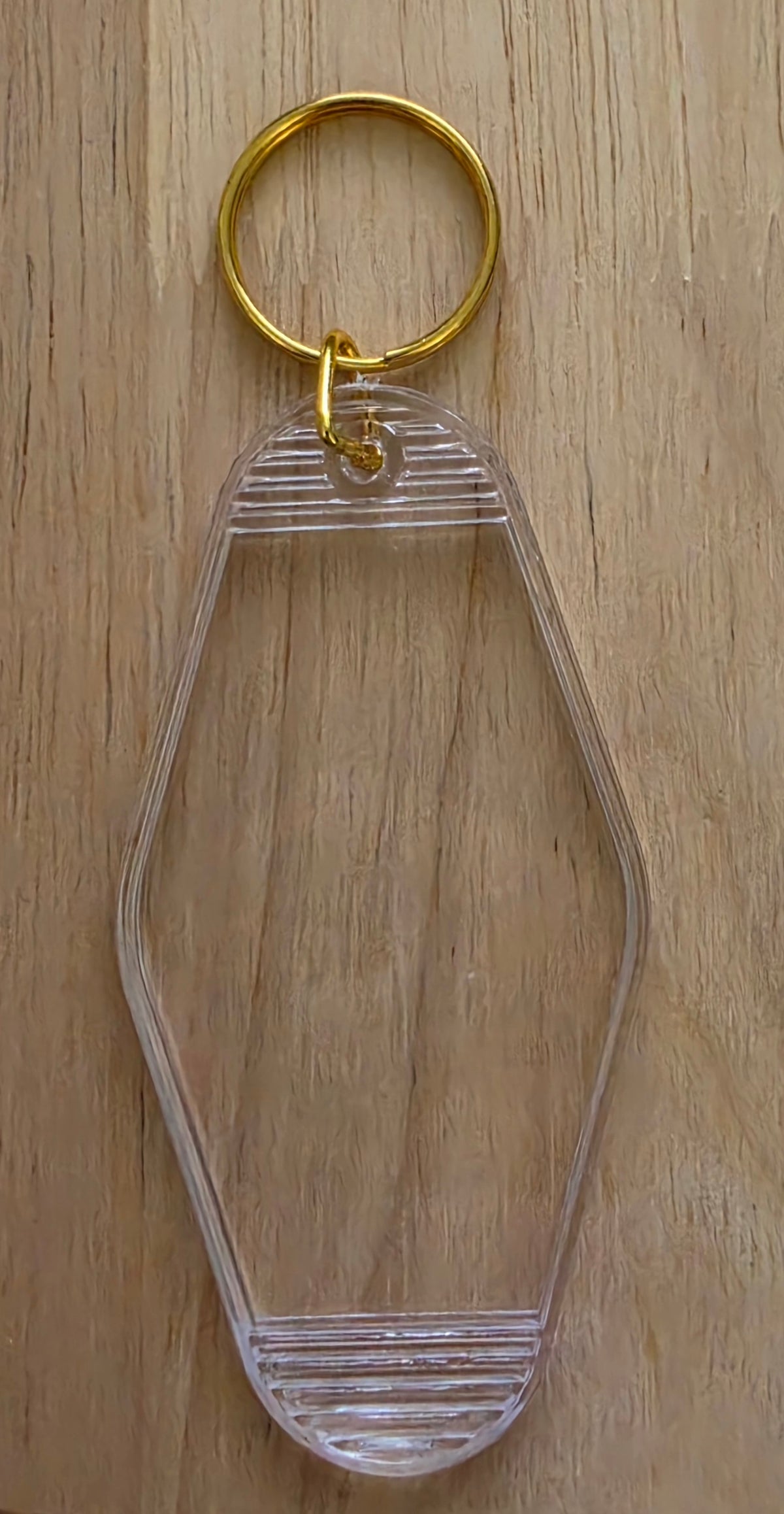 Clear with Gold Motel Keychain Blank