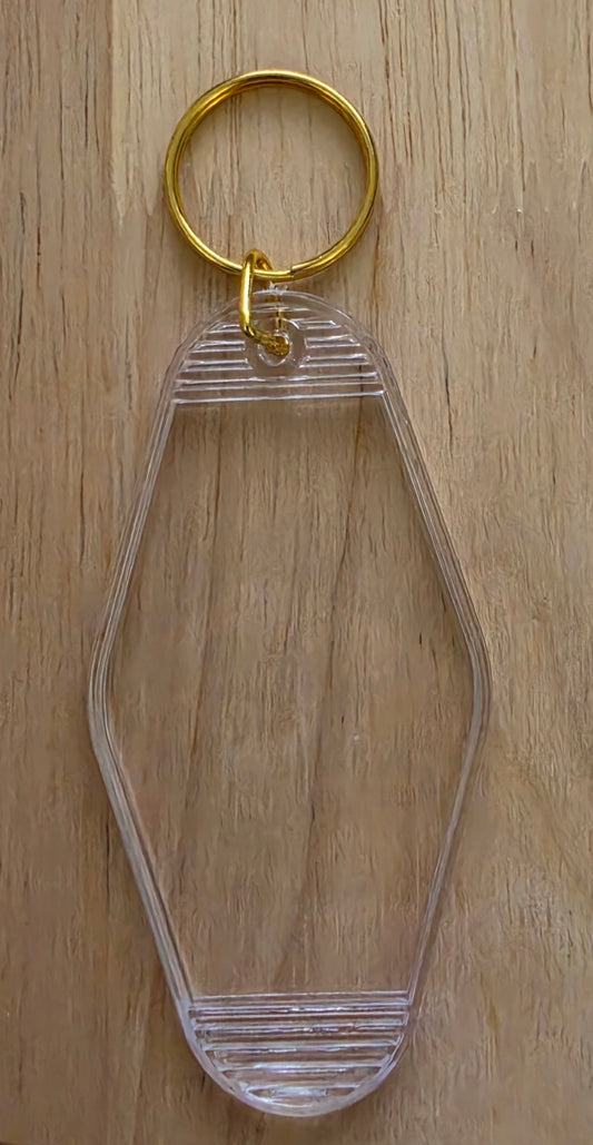 Clear with Gold Motel Keychain Blank