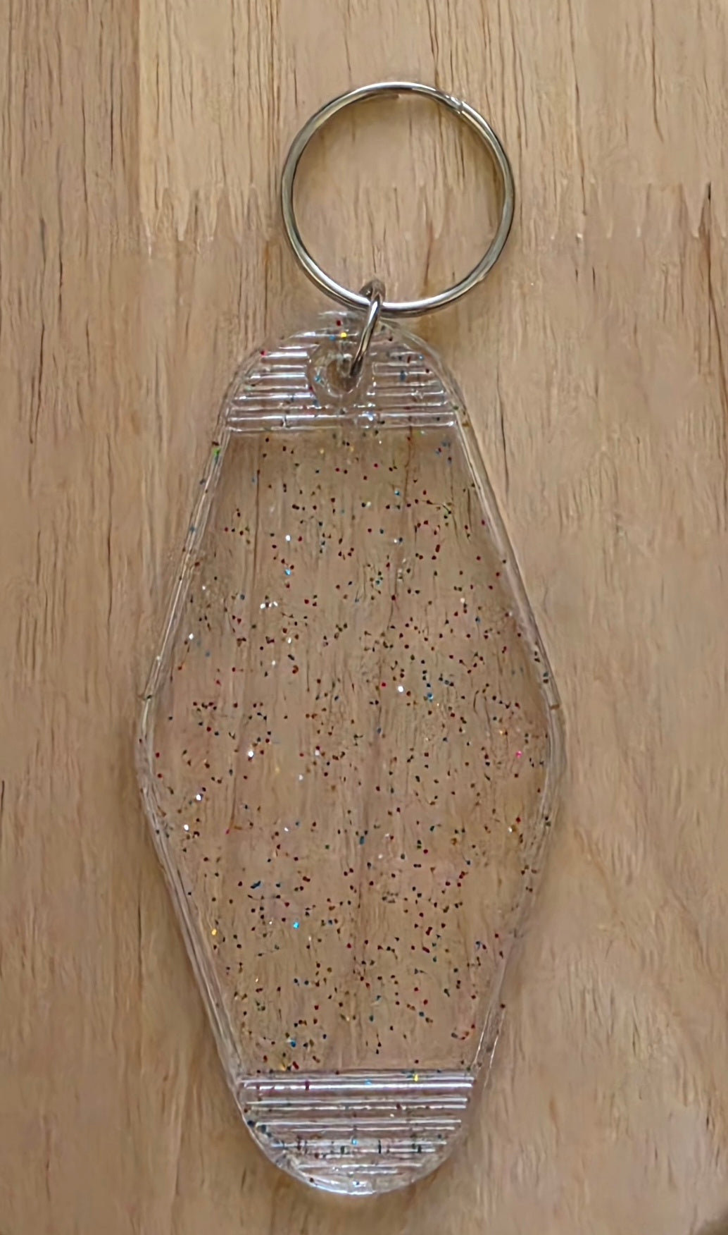 Glitter with Silver Motel Keychain Blank