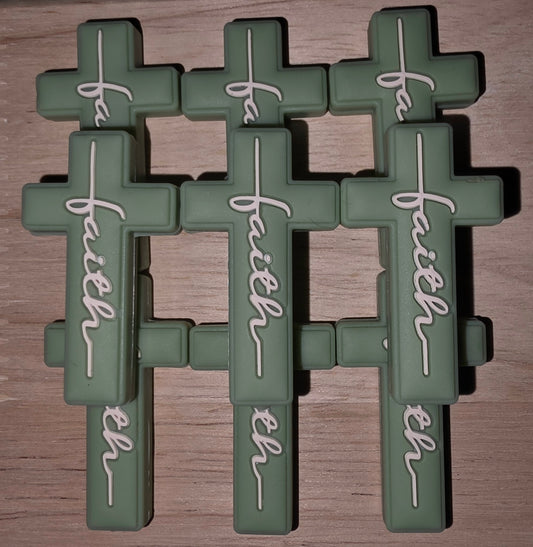 Faith Cross - Sage [Focal Bead]