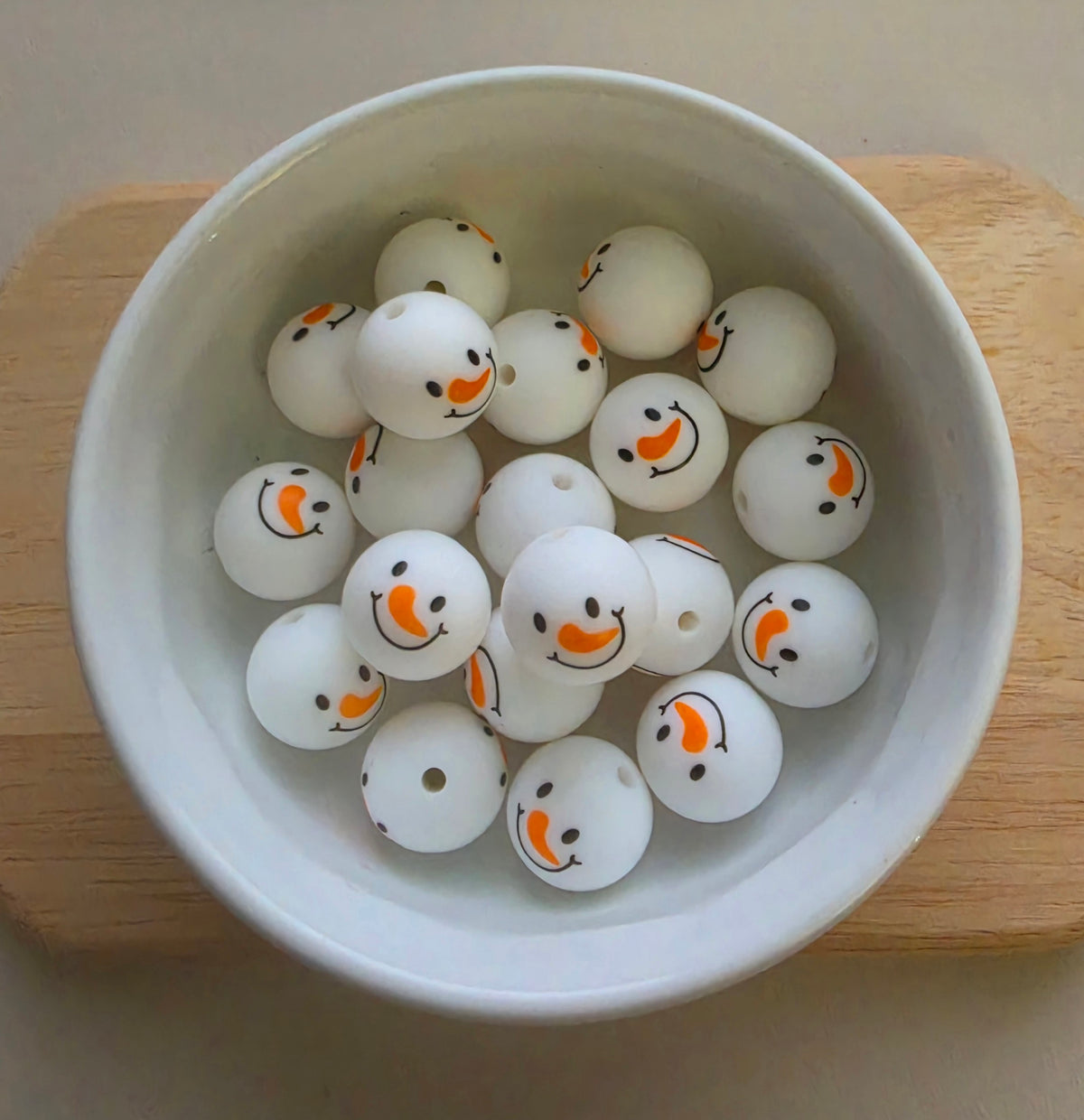 Snowman Face [15mm Round Bead]
