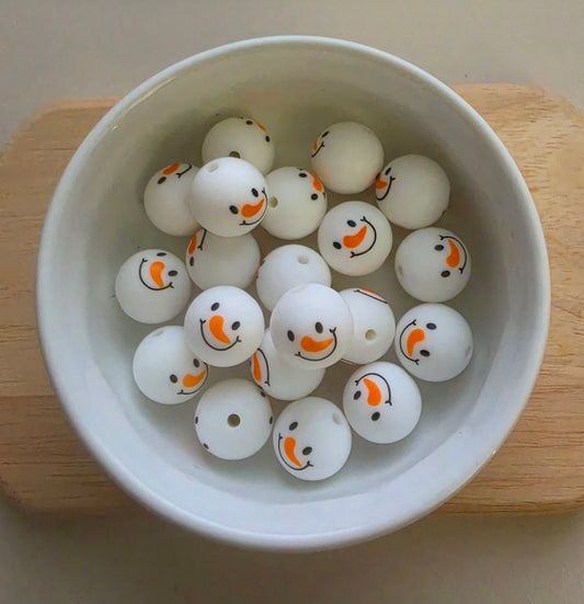 Snowman Face [15mm Round Bead]