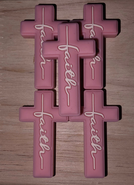 Faith Cross - Pink [Focal Bead]