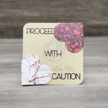 Proceed with Caution Magnetic Bookmarks