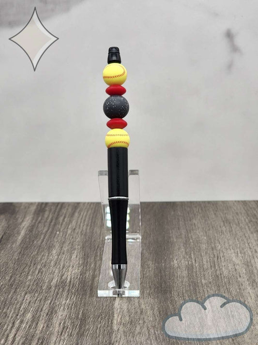 Softball Beaded Pen